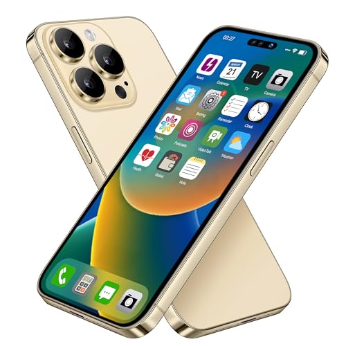 Dummy Fake Phone Model Looks Like Real Phone Dummy Compatible with Phone 14 Pro Prank Stuff Decoy Pear Non-Working Toy Phone 14 Pro for Kids (Gold)