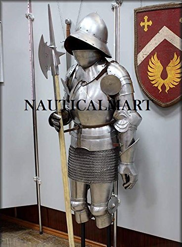 NauticalMart Medieval Knight Suit of Armor with Superior Kettle Hat Helmet, Body Armour Custom Size