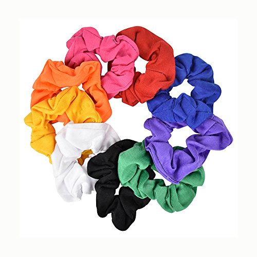9 Pack Scrunchies Hair Ties (Rainbow)
