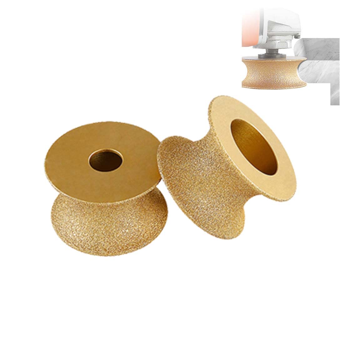 1Pc Edge Diamond Grinding Wheel,Grinding Wheel Stone Edge Grinding Polishing Wheel,Angle Grinder Wheels Cup,Round Dry Vacuum Brazed Diamond Grinding Wheel Demi-Bullnose Edge,Leveling,Chamfering (40mm)