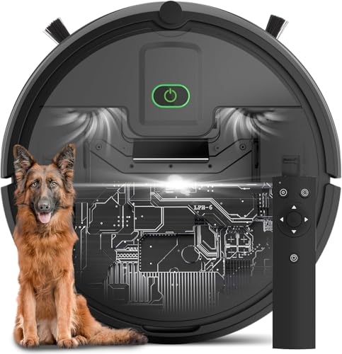 ENCHE Robot Vacuum Cleaner, 2000Pa Powerful Sunction Robot Vacuum with Remote Control,Automatic Self-Charging,Long Run Time,Slim, Quiet Robotic Vacuum Cleaner for Pet Hair