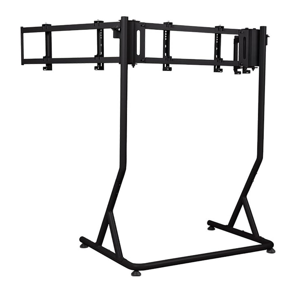 Thermaltake Triple Racing Monitor Stand Pro | Per 3 monitor 32″ curvi/34″ piatti | Struttura in acciaio | Altezza regolabile | Nero
