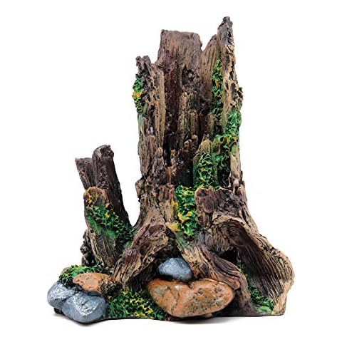 MUYIRTED Aquarium Decoration Tree Trunk Fish Tank Decorations Cave Large Resin Aquarium Ornaments For Fish Hiding, Fish Tank Accessories 20x18x13.5cm Cover