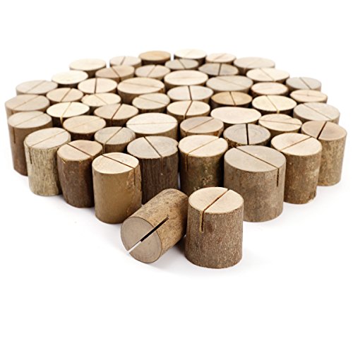 surepromise Rustic Wooden Wedding Decor Venue Name Place Card Holders Log Name Card Holders (50)