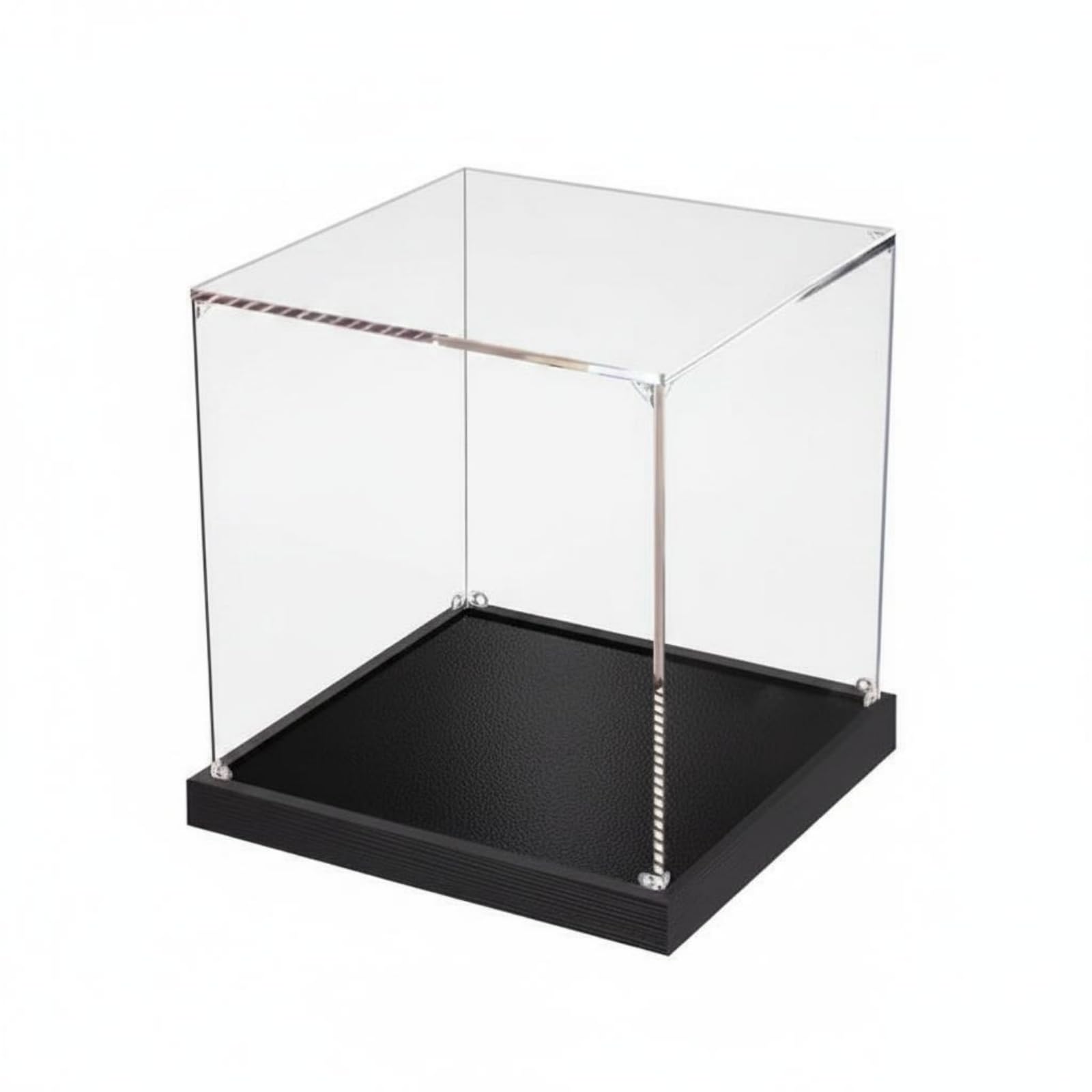 Caja Acrílica Transparente Alta Transparencia Cubierta Antipolvo Figuras Fácil Montaje Vitrina Expositora para Coleccionistas , 15x30 Cm Ancho X Largo , 50 Cm Alto , Base De Alambre Estirado