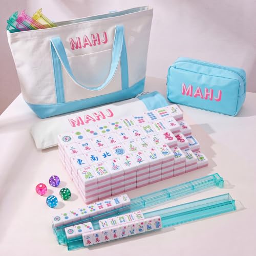Set de Mahjong Americano con 166 fichas y accesorios