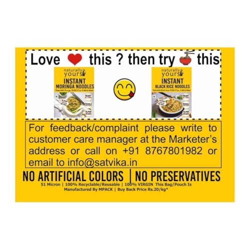 Image of Naturally Yours Moringa Instant Ramen Noodles | Shigru Leaf, Millet & Whole Wheat | No Maida, Not Fried | No Onion No Garlic, Jain Friendly | Ready in 2 Minutes | Masala Inside | 175g Pack of 4