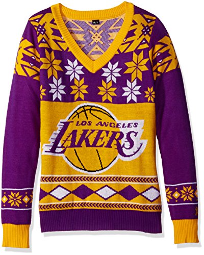 Los Angeles Lakers Womens Big Logo V-Neck Sweater Extra Large
