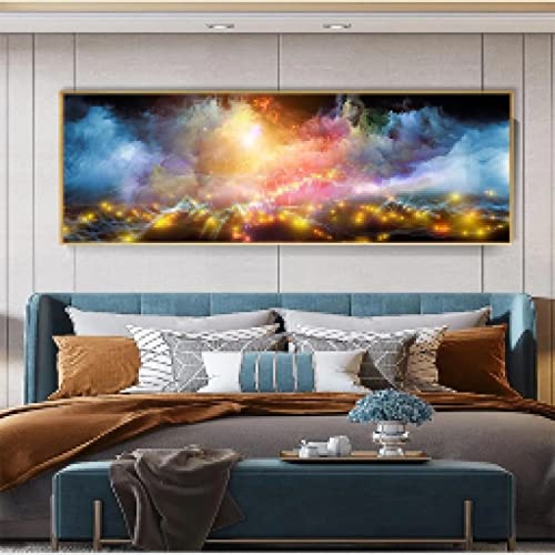 Art prints de paysage moderne avec nuages et bateau sur toile sans cadre
