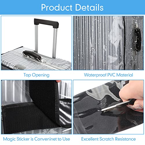 3 Pieces Clear Luggage Cover Pvc Suitcase Luggage Cover Protector Waterproof Cover For Luggage Cover (Black Border, Regular Style) #TOP2
