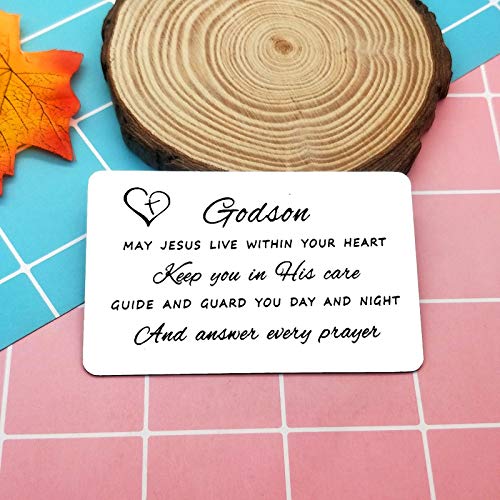 Godson Wallet Card,Engraved Wallet Insert For Godson,To My Godson Gifts,Baptism Card Gifts For Godson,Confirmation Gifts For Teenage Boy Birthday Christening Gifts From Godmother Godfather Godparents #TOP2