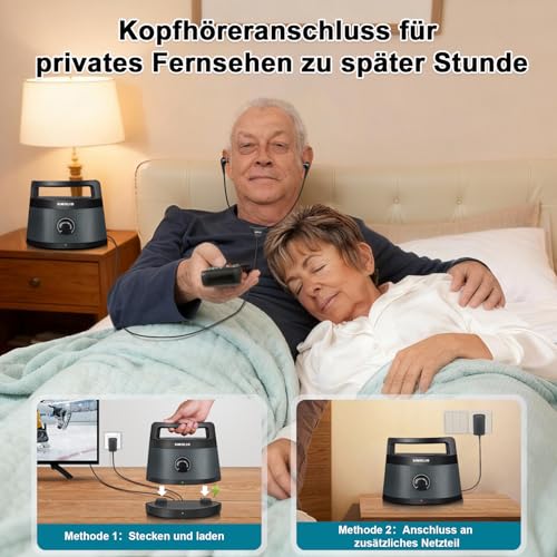 SIMOLIO Lautsprecher für Fernseher, TV Hörverstärker für Senioren Kabellos, Bluetooth Sprachverstärker für Hörgeschädigte, Tragbare Soundbar, Einfache Bedienung, Ersatz für Kopfhörer, TV Besser Hören – Bild 7