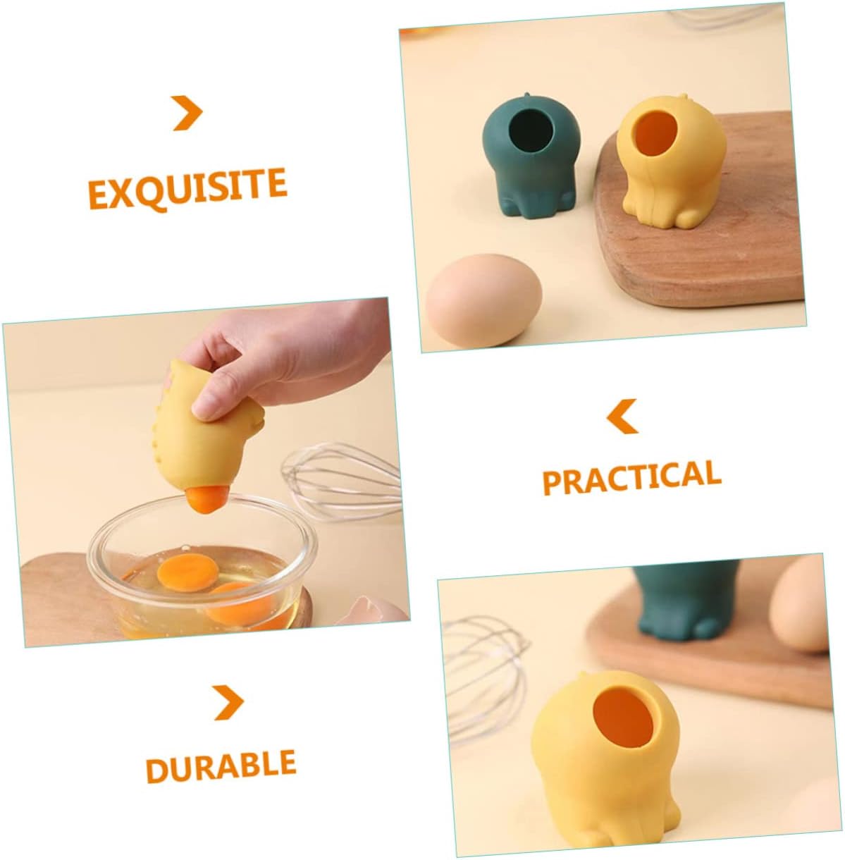 Ciieeo 2-piece Silicone Egg Yolk Separator Tool Yolk Separation for Cooking Baking