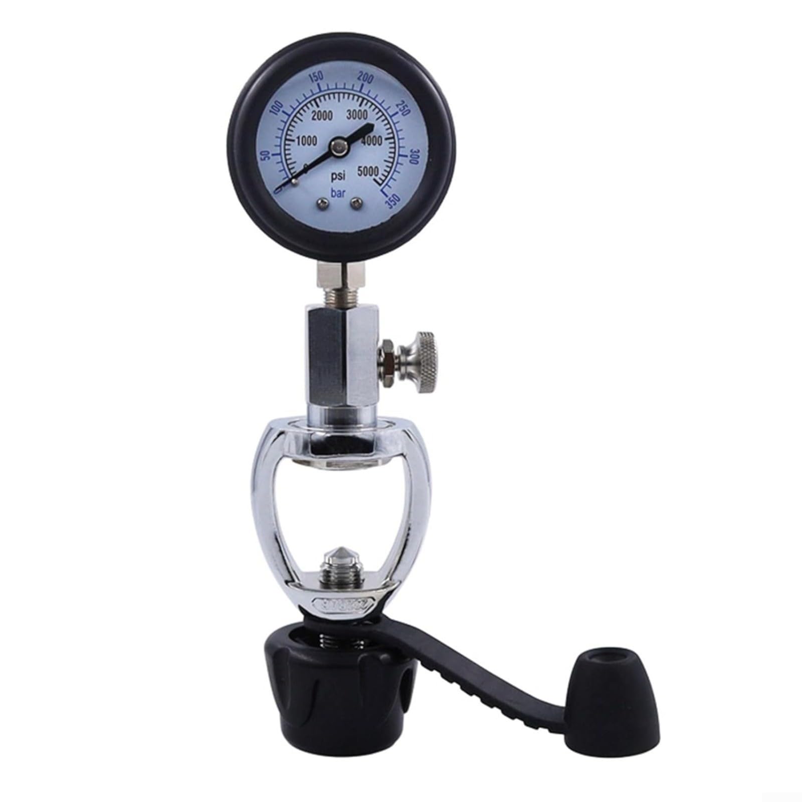 Manometro a cilindro per immersioni, 5000 psi/350 bar, con valvola G5/8, convertitore per serbatoi per rapidi controlli pre-immersione