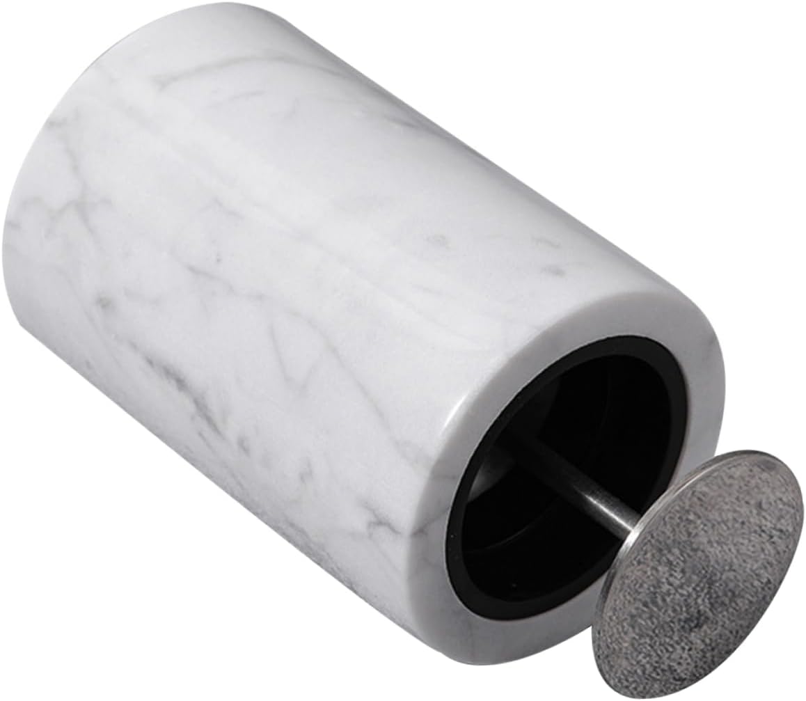IMIKEYA Marble Toothpick Holder Automatic Pressure Storage Box for Cotton Swabs and Toothpicks Stylish Home Adornment with Modern Marbling Pattern Practical Organizer for Living and