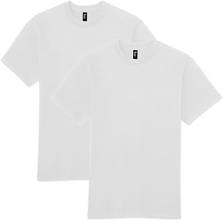 Gildan Hammer GH000 Adult T-Shirt 2-Pack - Soft Ring Spun Cotton, Modern Classic Fit, Customizable Tearaway Label
