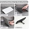 Aphumedc 2 Pcs Portable Keyboard Riser, Three Tilt Angle Adjustable Foldable Invisible Laptop Riser, Zinc Alloy Mini Laptop Stand, Self-Adhesive Keyboard Riser Feet for Most Keyboards (Black) #3