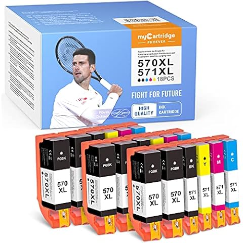 MyCartridge PHOEVER Compatible for Canon PGI-570 CLI-571 570 571 Ink Cartridges XL for Canon PIXMA MG5750 MG5700 Printer Cover