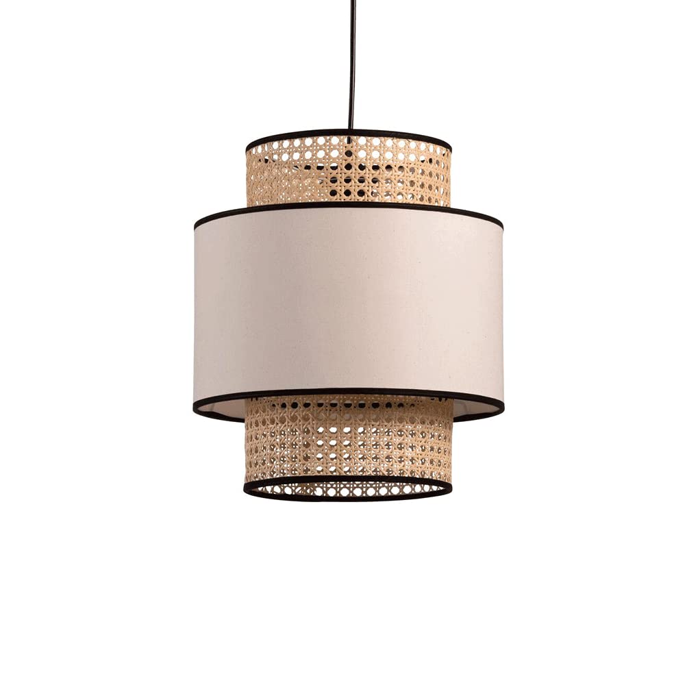 Candelabro retro hueco de diseño tejido a mano en bambú y ratán para techos altos