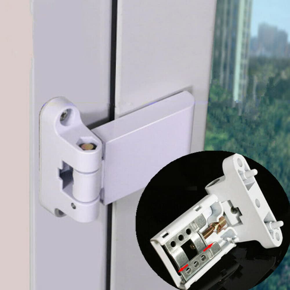 MyncbD bisagras Bisagra de Puerta Puertas francesas de PVC Seguridad Bisagra de Puerta Pesada de Acero plástico Blanco de Plataforma Interior y Exterior Hardware