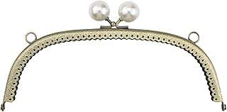 Everpertuk Chiusure per Borse Clic Clac, Portafoglio in Perle con Manico in Metallo con Cornice ad Arco a Forma di Borsa Fai da Te Frizione Bacio Chiusura Fibbia