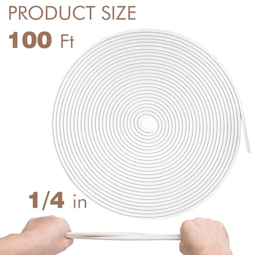 Image of U0U 100FT Backer Rod 1 /4 Inch,White Backer Rod Caulk Saver for Gaps and Joint Concrete Filling, Concrete Expansion Joint Filler(1 /4inch*100 feet)