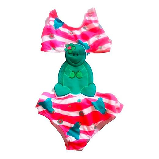 Biquíni Maiô Infantil Menina Bichinhos + Proteção Solar Uv