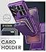 SSLOTSCASE for Samsung Galaxy S25 Ultra Case with Card Holder & Lens Cover & Hidden Kickstand, Silicone Edge Durable Protective Wallet Phone Case Cover for Galaxy S25 Ultra 6.9'', Dark Purple