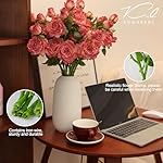 KOMOREBI 9 Pcs Artificial Flowers,Fake Flowers for Decoration Silk Roses for Home Party Decoration,Roses for Wedding Baby Shower,Party,Home Decorations(Pink) - Image 5