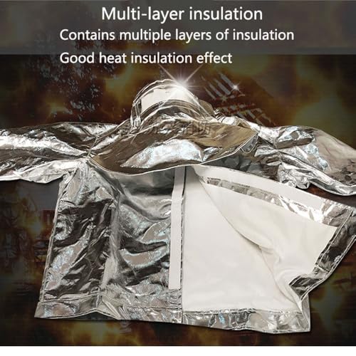 Combinaition de Pompier Résistante à 1000°C, Ensemble Veste et Pantalon Ignifuge, Équipement de Proximité Professionnel pour Lutte Incendie, Sauvetage Industriel et Urgences(170cm) – vue 3