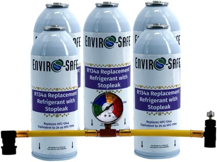 Amazon.com: ENVIRO-SAFE R134a Refrigerant Replacement | 5 Cans with ...