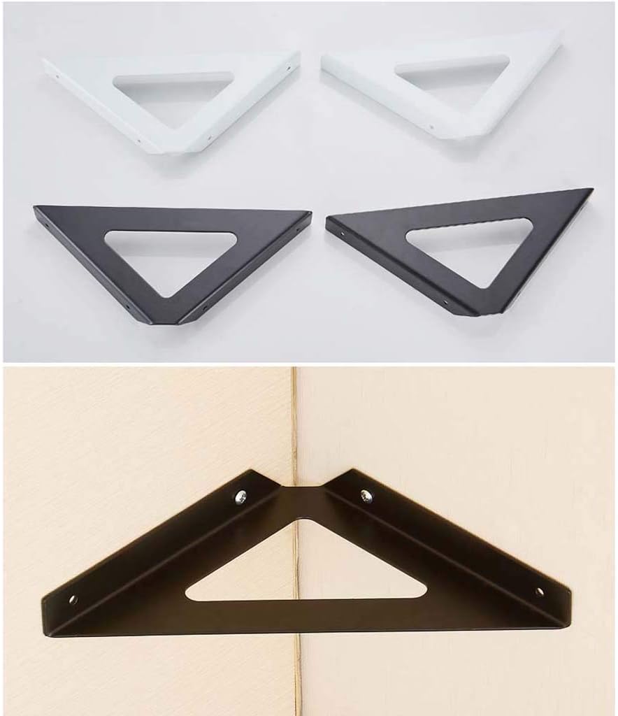 Floating Shelves Tripod Triangle Shelf Brackets，90°Angle Wall Mounted Shelf Supporter Bracket Frame,2 Pcs Shelf Brackets