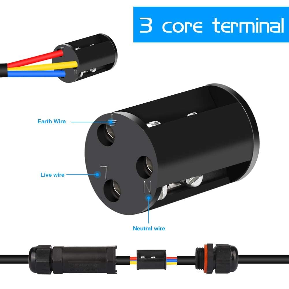 HSEAMALL 4 Stück Abzweigdosen-Kabelverbinder, IP68 wasserdicht, T-Form