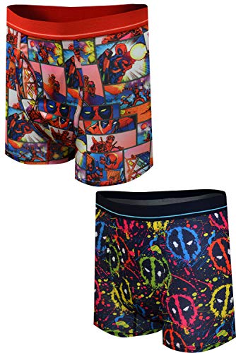 Marvel Mens Deadpool Comics Logo Men's 2-Pack Boxer Briefs, Red/Navy, Large Us #TOP26