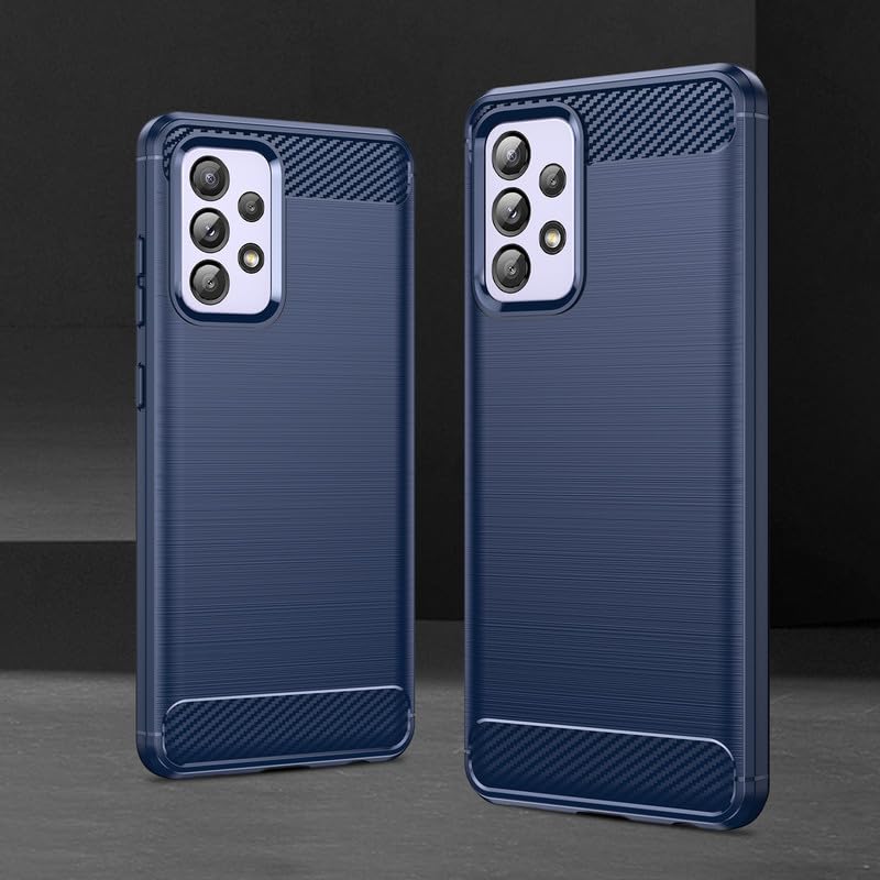 Image of Hybrid Carbon Fiber Back Case for Samsung Galaxy A52 / A52s 5G (Blue)
