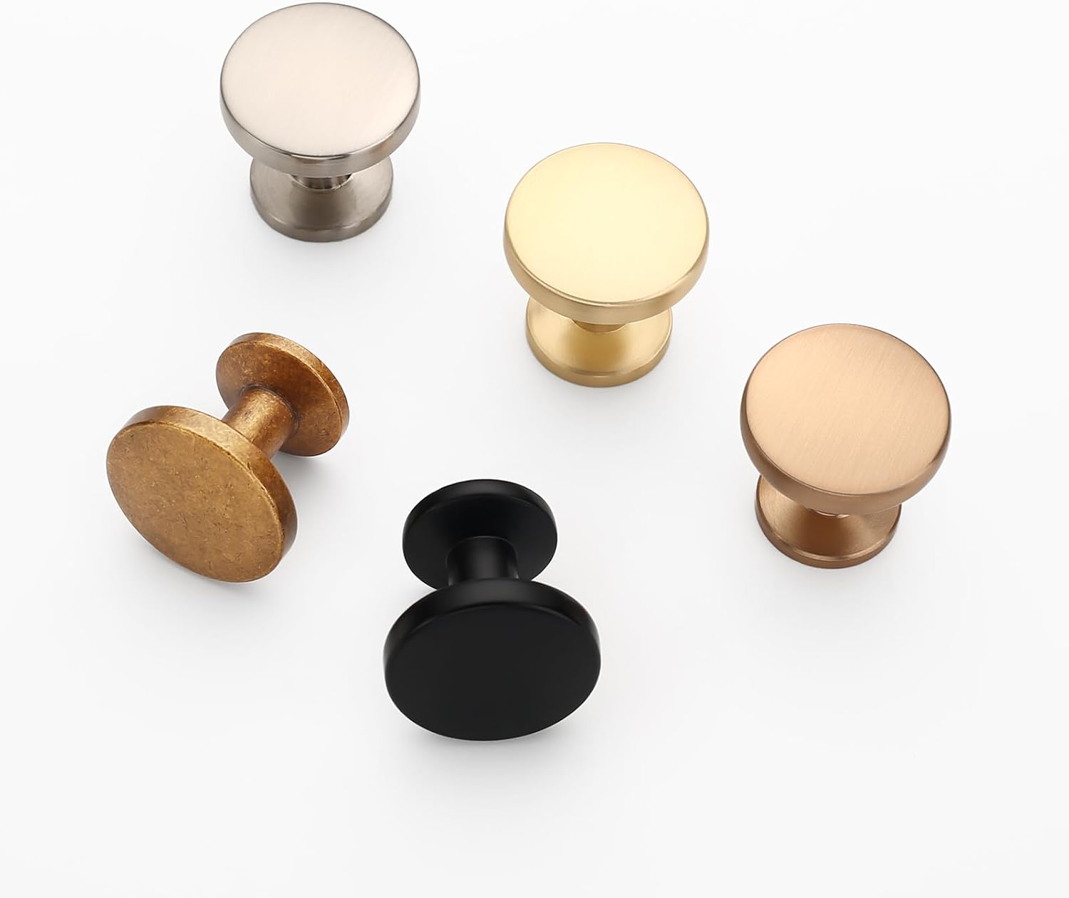 10 Pack 1-1/5Inch(30mm) Cabinet Knobs Black Matte Kitchen Cabinet Knobs for Dresser Kitchen Drawers Pulls Black Hardware for Cabinets Knob Matte Black