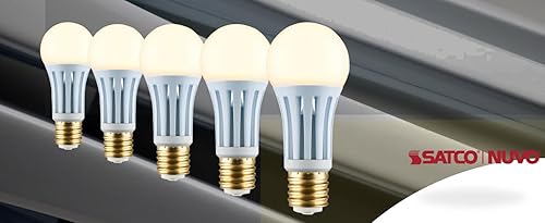 Miniatura 3 de Satco #S11493; lámpara LED de tres vías PS25 de 10/22/34 vatios; base Mogul E39d; 5000 K; acabado blanco; 120 voltios 6 bombillas LED