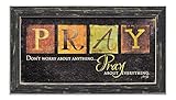 Homekor Don't Worry About Anything Pray About Everything Sign Christian Wall Art Framed Picture 20.5x11.5 Religious Gift Bible Scripture Home Decor Biblical Quote Inspirational Saying Rustic Plaque