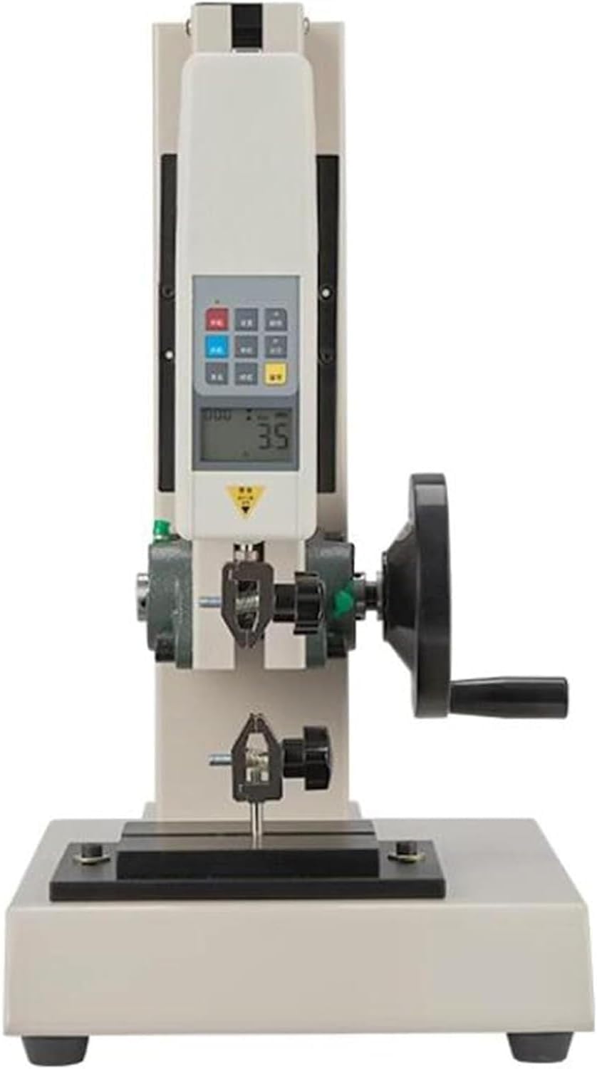 Digital Force Test Stand, 500N/1000N Push Pull Gauge, Operated Manual Push Pull Test Stand, Stroke 0-180mm, with 5 Clamp, for Lab Tension Tests(500N)