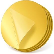 4 Adet Kendinden Yap kanl  Pleksi Ayna Levha, K r lmaz Akrilik Duvar Aynas , Dekoratif ve Modern Yap t rmal  Panel, Hafif Parlak Pleksi Duvar Dekoru, Ev ve Ofis 4, Gold, Yuvarlak 5x5