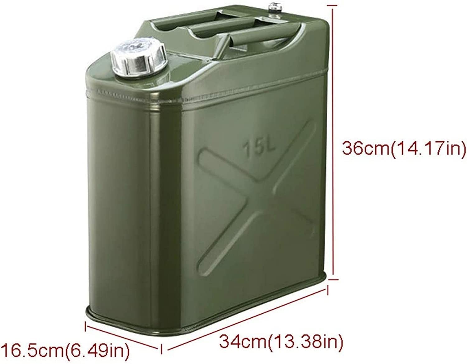 bidón, Bidones de gasolina metal engrosado 15 l, bidón portátil for combustible, ideal for transporte, almacenamiento, viajes, camping y repuestos diésel