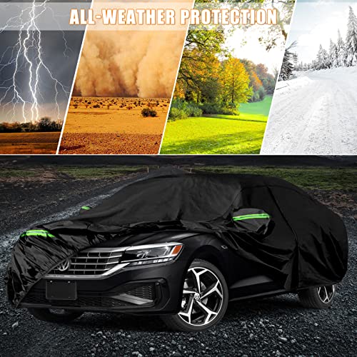 Image of Waterproof Car Covers Replace for 2006-2025 VW Passat, 6 Layers All Weather Custom-fit Car Cover with Zipper Door & Windproof Bands for Snow Rain Dust Hail Protection (Passat)