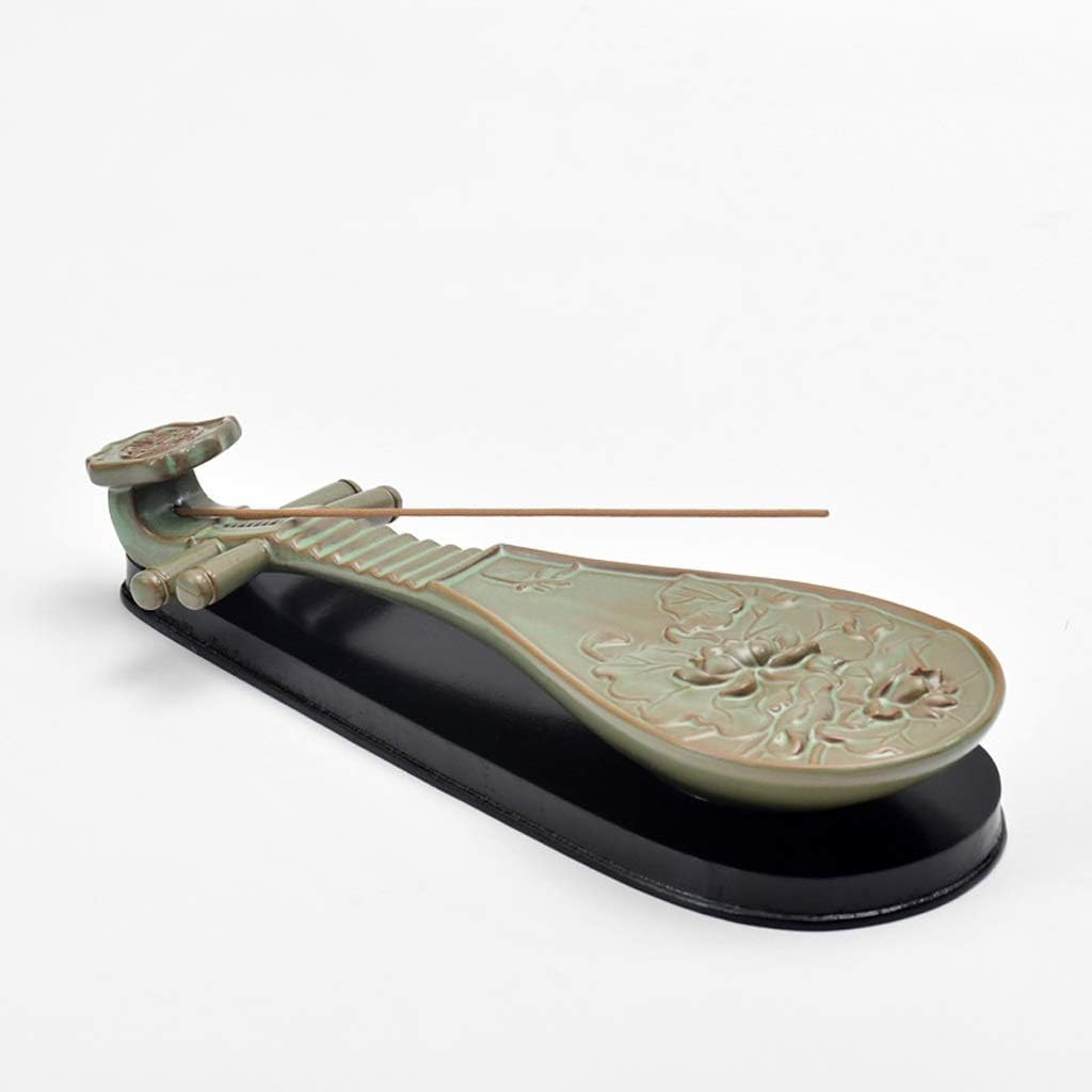 Incense Burner Incense Burner Stick Holder Ash Catcher Line Incense Lute Ceramic Household Incense Holder Indoor Horizontal Incense Burner Incense Holder