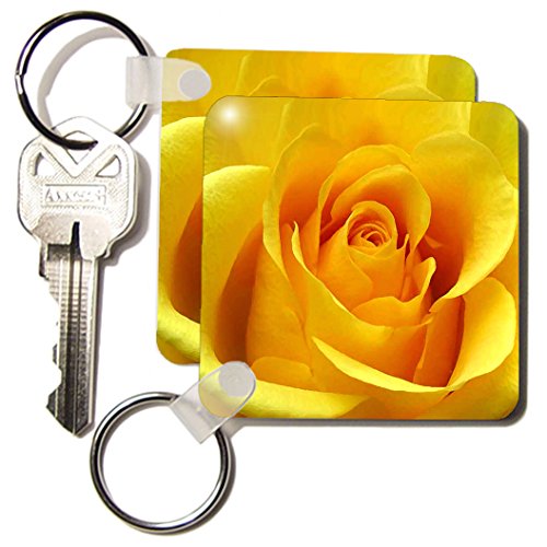 Porte-clés rose jaune 3drose 5,7x11,4 cm en lot de 6