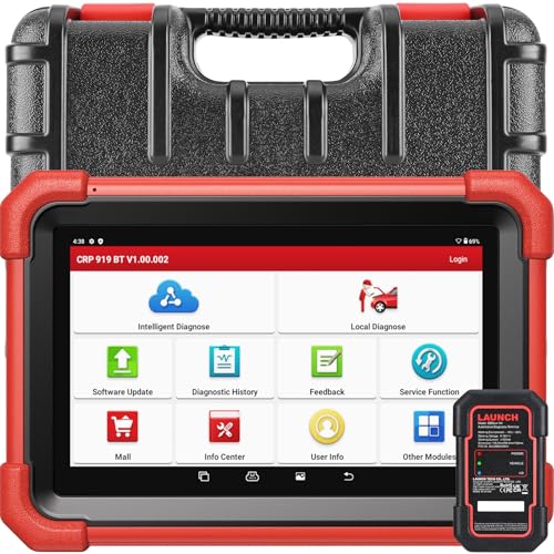 LAUNCH X431 CRP919XBT Valise Diagnostic Auto Multimarque, Contrôle bidirectionnel, CANFD&DOIP,Diagnostic sans Fil Bluetooth avec DBScar VII,FCA AutoAuth,VAG Guided,ECU Coding,IMMO