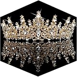 TOBATOBA Gold Crown for Women Crystal Queen Crown Princess Tiara, coronas para 15 años corona para pastel, Wedding Tiara for Bride Bridal Hair Accessories Birthday Prom Pageant Party Halloween