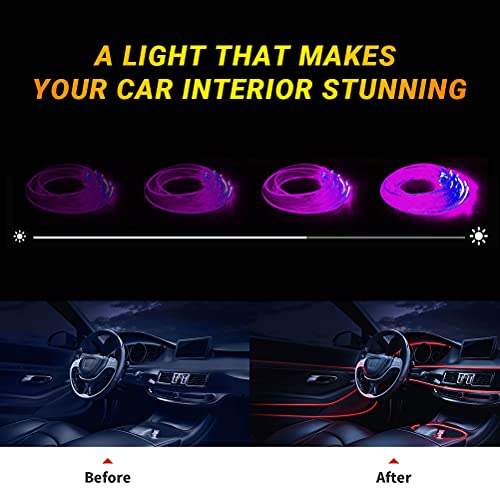 Car Interior Led Strip Light Multicolor 16 Million Colors - Ambiant Lighting For Car 4 In 1 Car Strip Light 19.6Ft Fiber Optic Led Lights For Car Sound Active Function Wireless App Control #TOP6