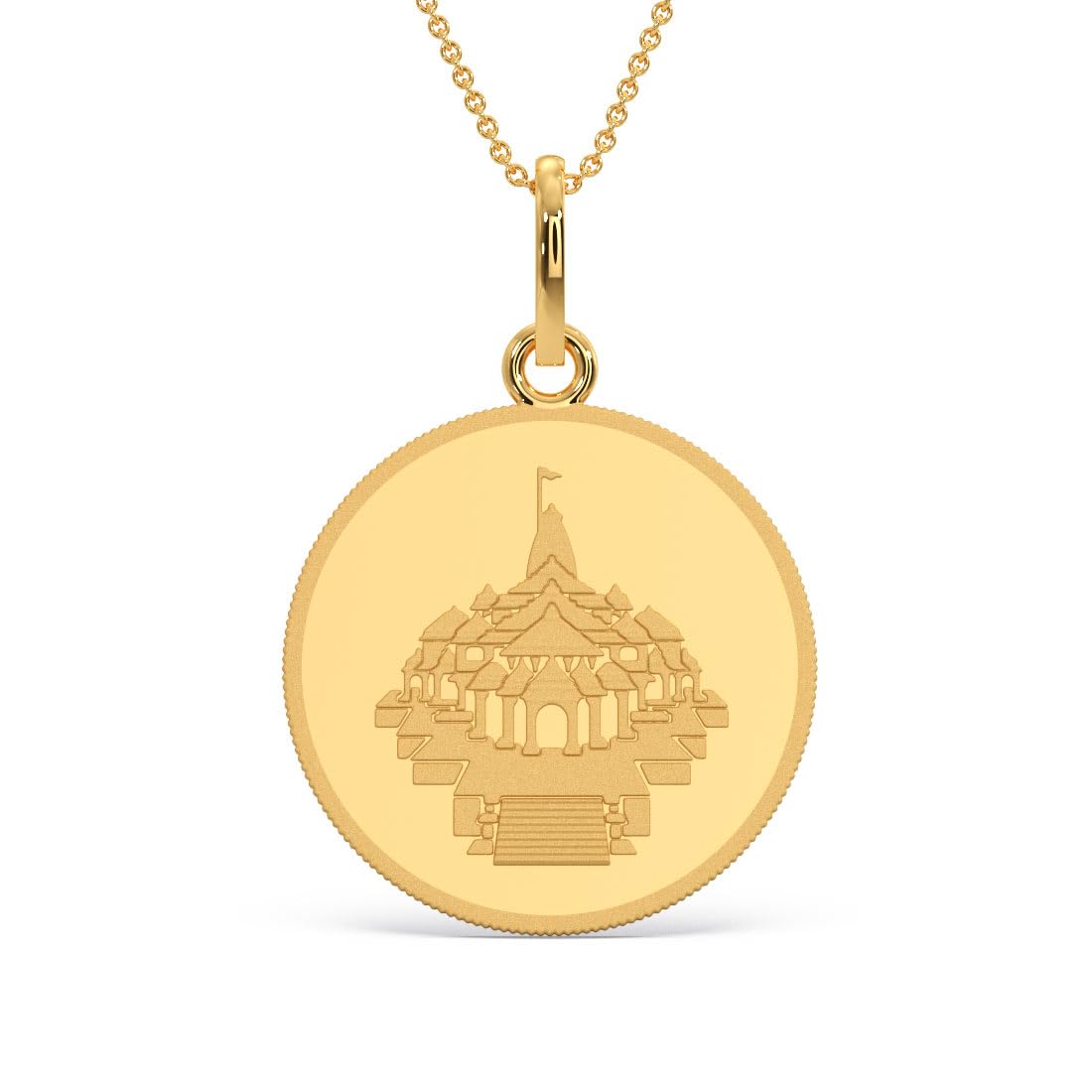 24K (999) Purity Ayodhya Gold Coin Pendant 5 Gms
