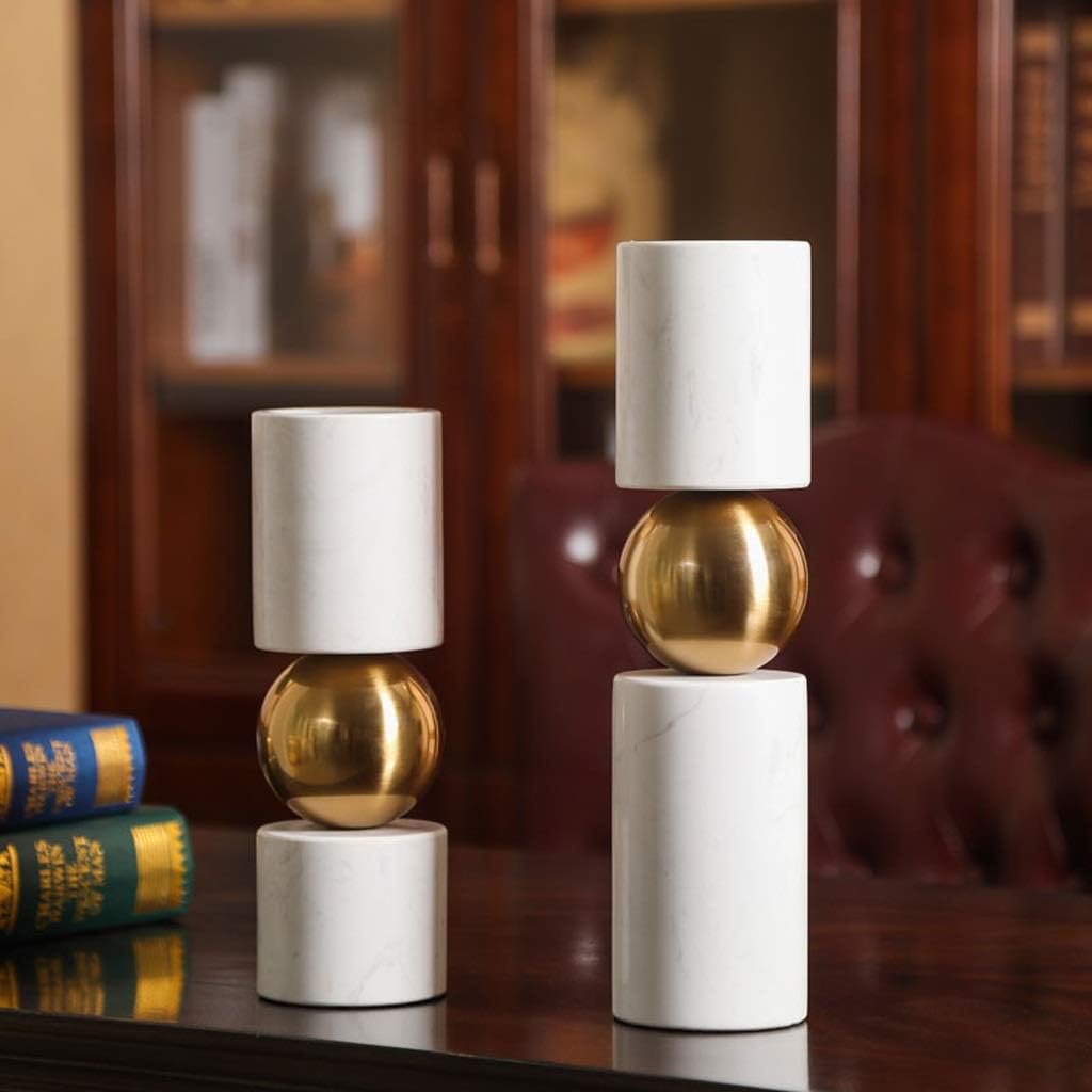 Nordic Candle Holder Home Table Decoration Creative Candle Light Dinner Props Romantic Marble Candlestick Aromatherapy Ceramic Candle Holder (Size: 8 x 32cm) (8 x 25cm) image 5