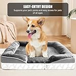 Orthopedic Dog Bed with Sides - Dog Sofa Beds for Medium Dogs, Supportive Foam Pet Couch Bed with Washable Removable Cover, Waterproof Lining and Non-Slip Bottom, Grey - M - Image 5